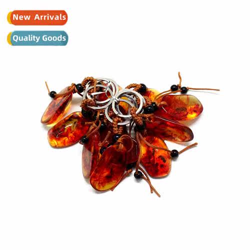 Anti Beeswax Keychain Car Pendant Beaded Amber Key Pendant K