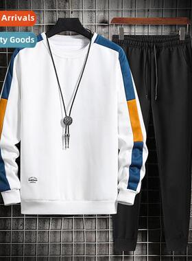 Spring  Autumn New 2020 Mens Fall Sweatshirt Set Two Piece G