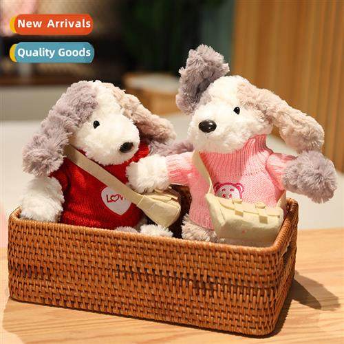 Cute cream puppy plush doll sweater  fashi cute pet Valentin