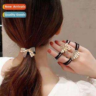 flowers lear sense tie Advanced hair bow rhineste headband