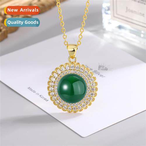New ethnic style retro temperament zirc natural green agate