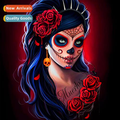Cross Stch New DIY Halloween Skelet Girl Full Stch Simple Hm