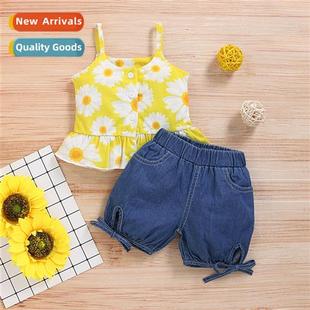 2020 new top spring denim halter fall sleeveless Girls