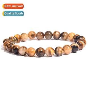 New 8MM light-colored tigers eye ste bracelet yellow tigers