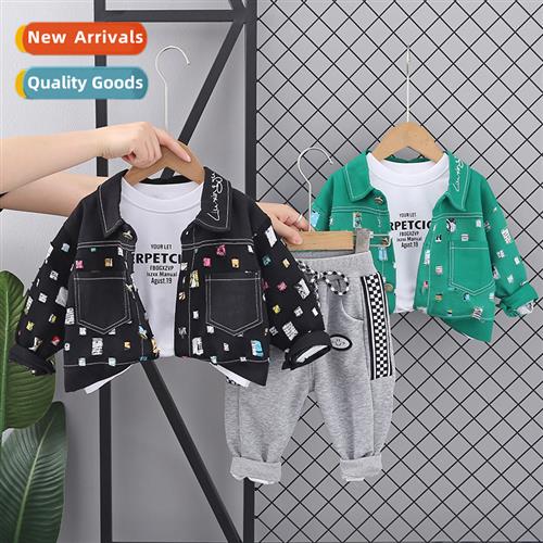 2023 fall new boys jacket cardigan coat three- set 1-5 years