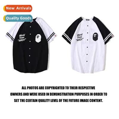 Japanese Tide Ape Head 93 Baseball Jersey Shirt T-Shirt Mens