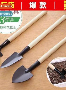 Gardening three- set spade rake succulent plant set multifun