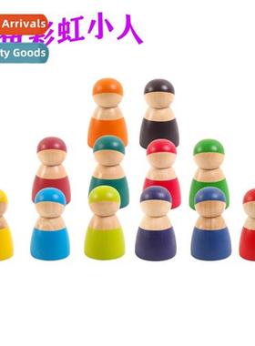 Wooden 12-color rainbow villain childrens early educati educ
