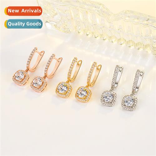 Micro-set diamds light luxury earrings women senior  full  d
