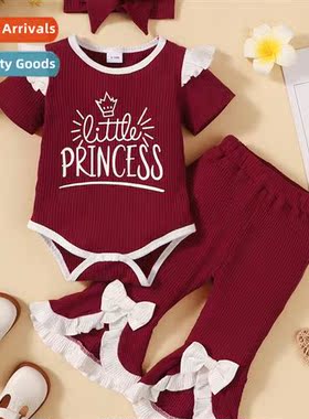 Girls spring  fall  2023 new n letters short-sleeved printed