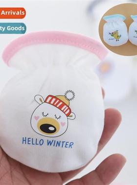 Baby physical anti-scratch face cott small gloves summer, fa