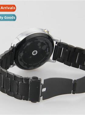 适用samsung s2 42mm moto ii mens black steel strap ticwatch