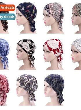 2020 new elastic fabric triangle printing pirate hat turban