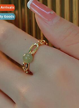 Dream Hualu* Natural Hetian jade ring female light luxury wi