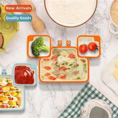 Childrens dinner plate all-in-e baby compartment bowl silice