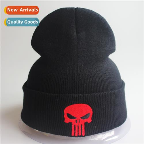 Punisher Embroidered Skull Woolen Kn Hat Men  Women Fall  Wi