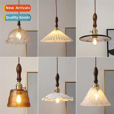 Japanese walnut vintage brass glass lamps  lanterns bar dini