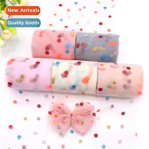 6cm/8cm 10 yards glter polka dots American mesh rolls  acces