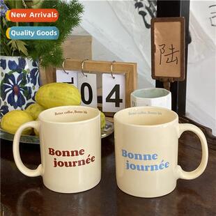 Have a nice day~ French Couple Mug Ceramic Mug Vintage Cfee