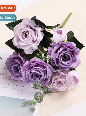 Vintage Roses Home Decor Fake Flowers 5 Forks Brazilian Rose