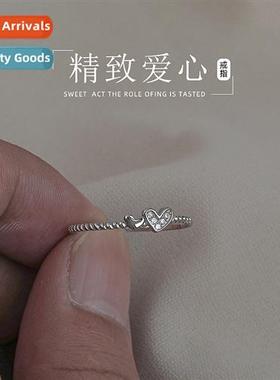 New double love heart ring female fashi persaly simple finge