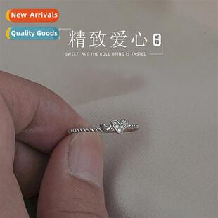New double love heart ring female fashi persaly simple finge