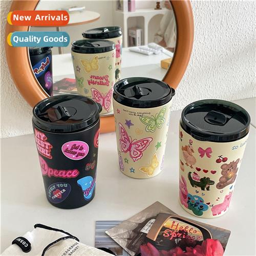 Cute carto insulati cup female 2023 new student cfee cup por
