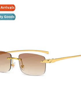 2070 new leopard head rimless sunglasses fashi cut edge glas