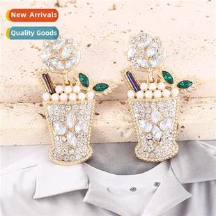 drilling persaly wine glass Exaggerated earrings creative