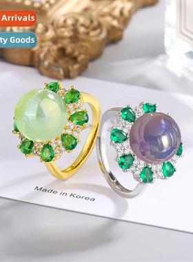 Open adjustment mermaid girl acrylic dazzle color pink purpl