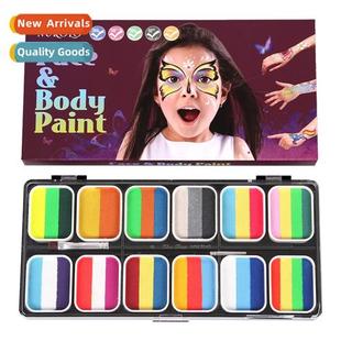12 Compartments Multicolor Water Soluble Body Paint Hallowee