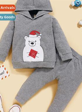 Girls spring  autumn  2021 new n solid color bear print lg-s