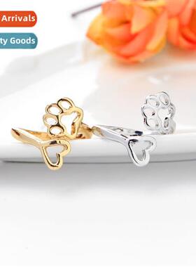 Creative jewelry fashi hollowed out love dog claw ring simpl