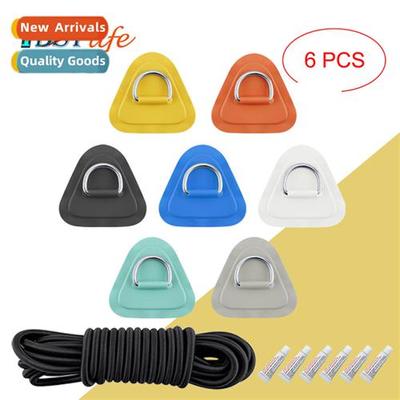 6 Pieces PVC Patch wh Cord D-ring Buckle Elastic Cord Storag