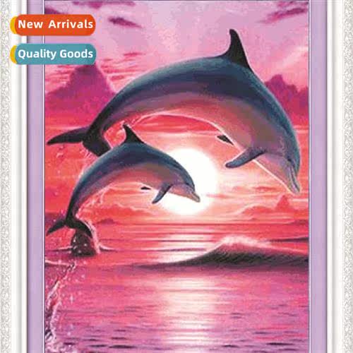 Cross Stch New DIY Dolphin Full Stch Simple Hmade Thread Cro