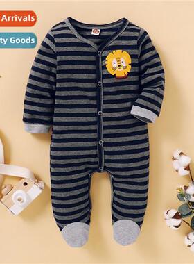 ins baby spring  fall  2021 new n baby girl striped li print