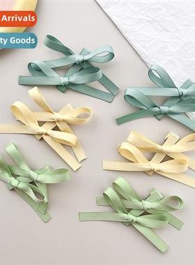 ins fashi double bow hair clips female cute double pytail ti