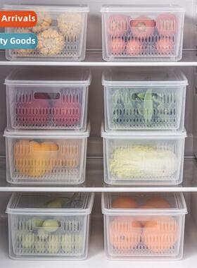 Refrigerator Storage Box Drainage Crisper Sealed Food Fru  V