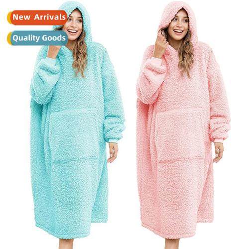 Lazy TV TV Blanket Hooded Pullover Sherpa Reversible Lambswo
