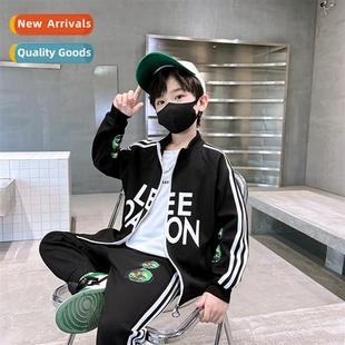 2023 fall new childrens zipper sweater sweatpants set  small