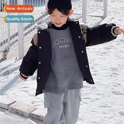 Childrens clip cott jacket 2023 winter boys fashi n thickene