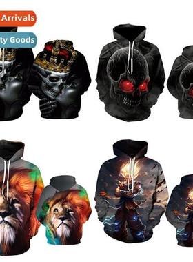 3D printed sweater mens loose pullover hoodie Harajuku wind