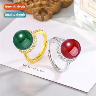 zirc crystal opening adjustable agate Undertake green inlay