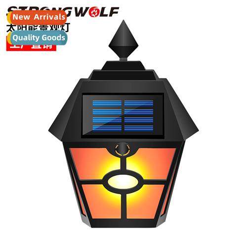 Solar Retro Hexagal Window Pane Lights Faux Dynamic Flame Pa