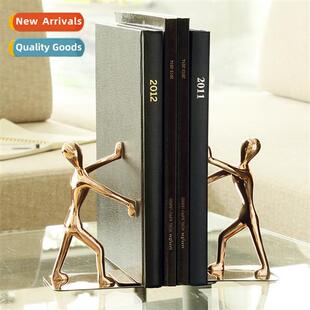 Creative metal bookends students desktop bookshelf gold deco