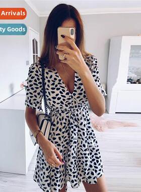 2021 Europe and  Uned States fashi printing butt tie summer