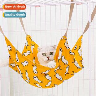 Pet summer cott linen cat hammock breathable cage cat swing