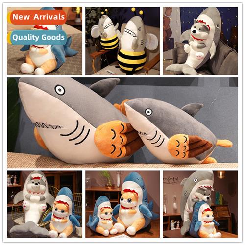 Creative new shark dog shark cat  sculpture combinati harmic