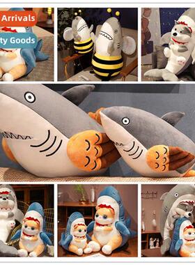 Creative new shark dog shark cat  sculpture combinati harmic