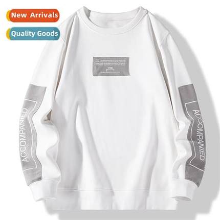 2021 fall new mens pullover sweater round neck bottoming shi
